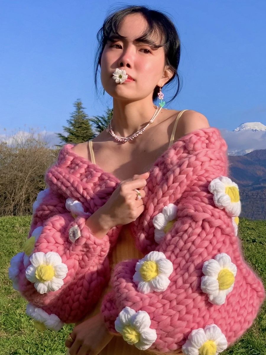 Daisy - Açık Pembe Örgü Ceket