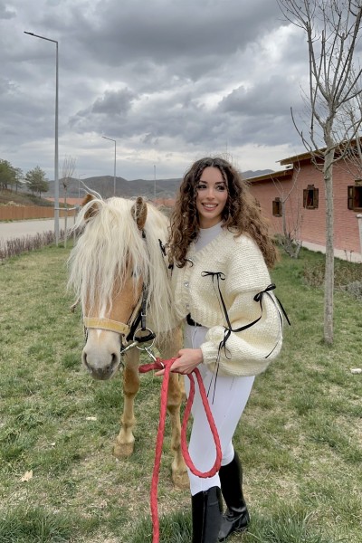 Black Bow El Örgüsü Hırka