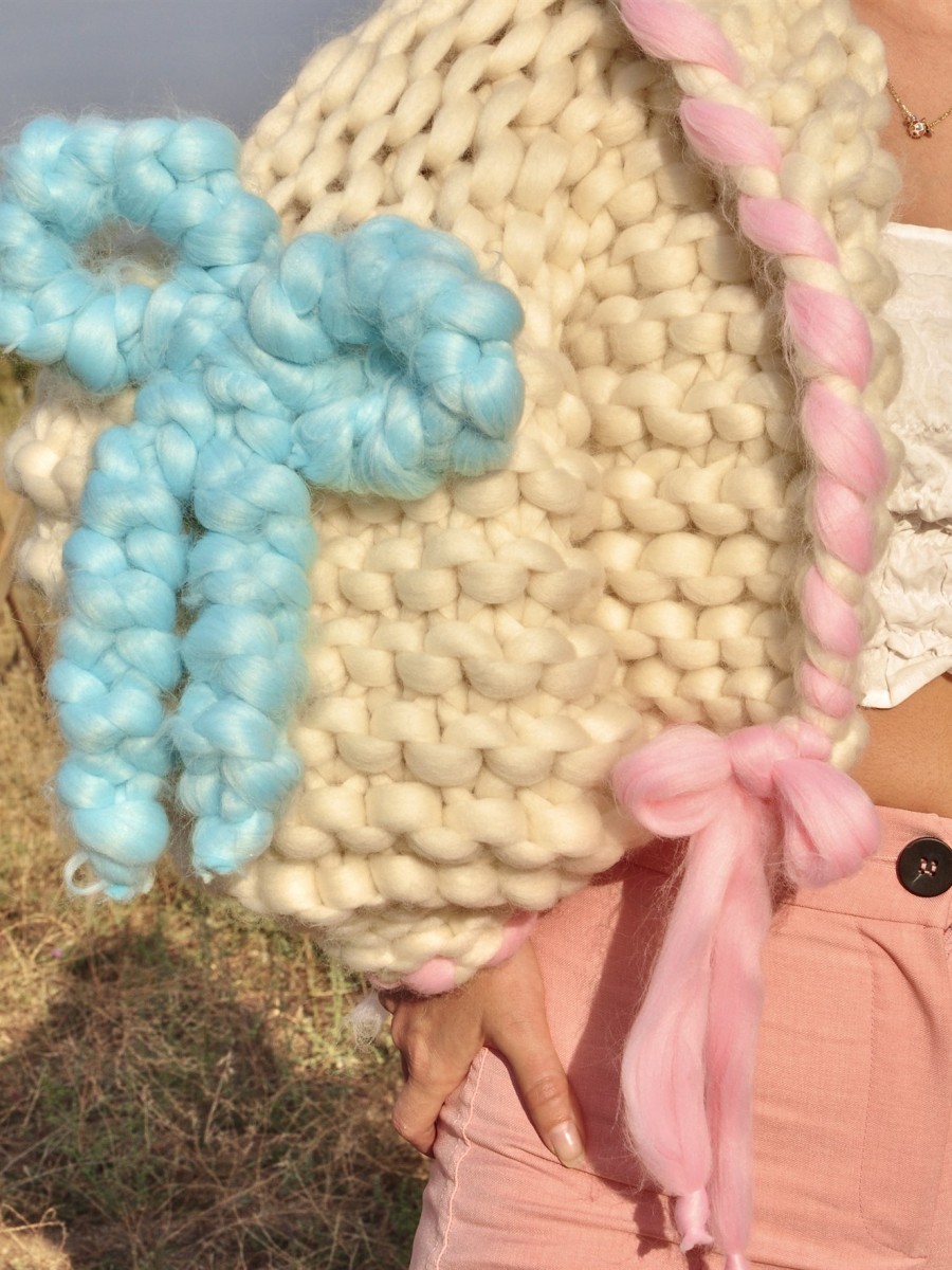 Cotton Candy | Kapüşonlu Örgü Hırka
