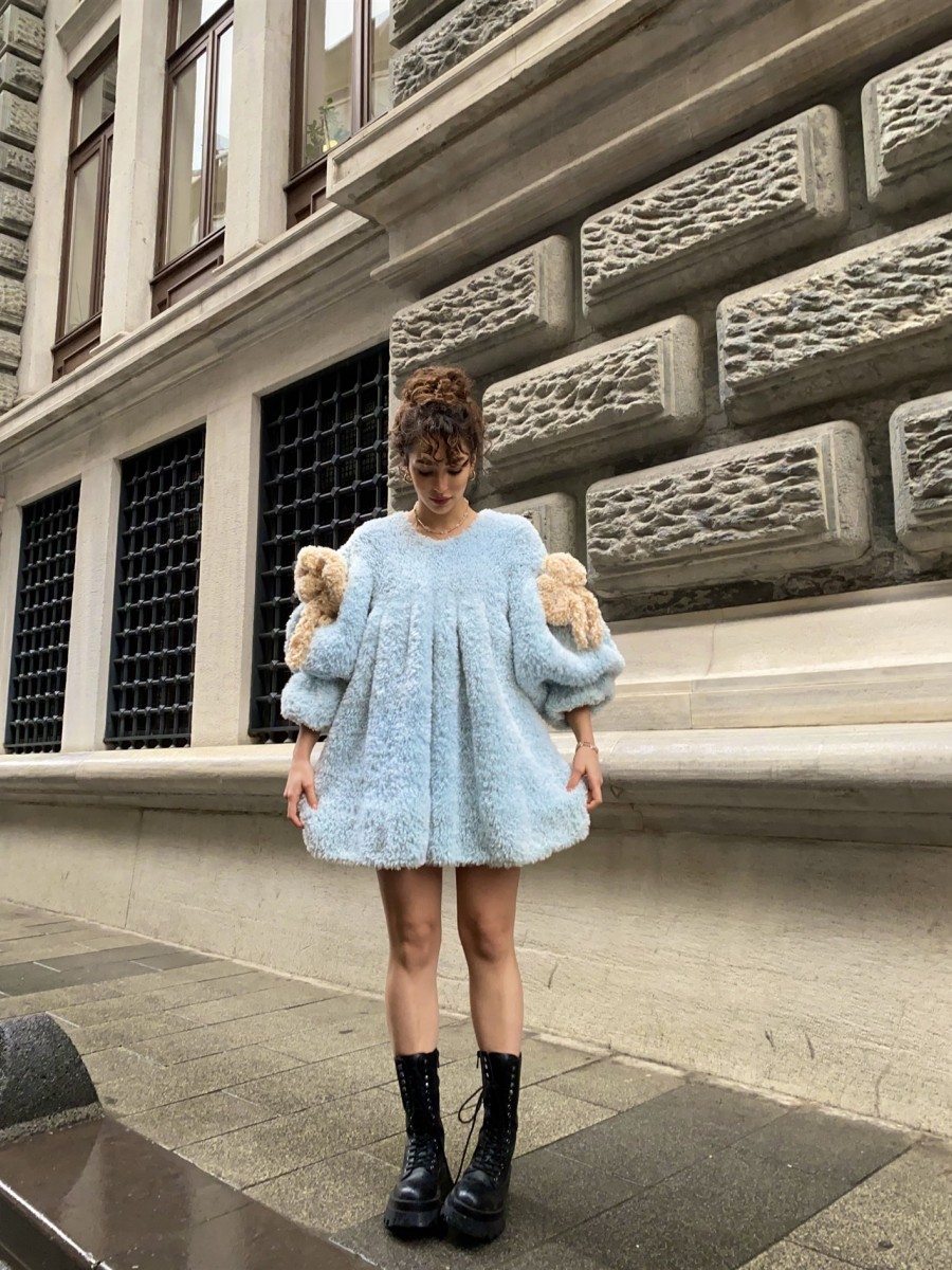 Doll | Fiyonklu Peluş Elbise