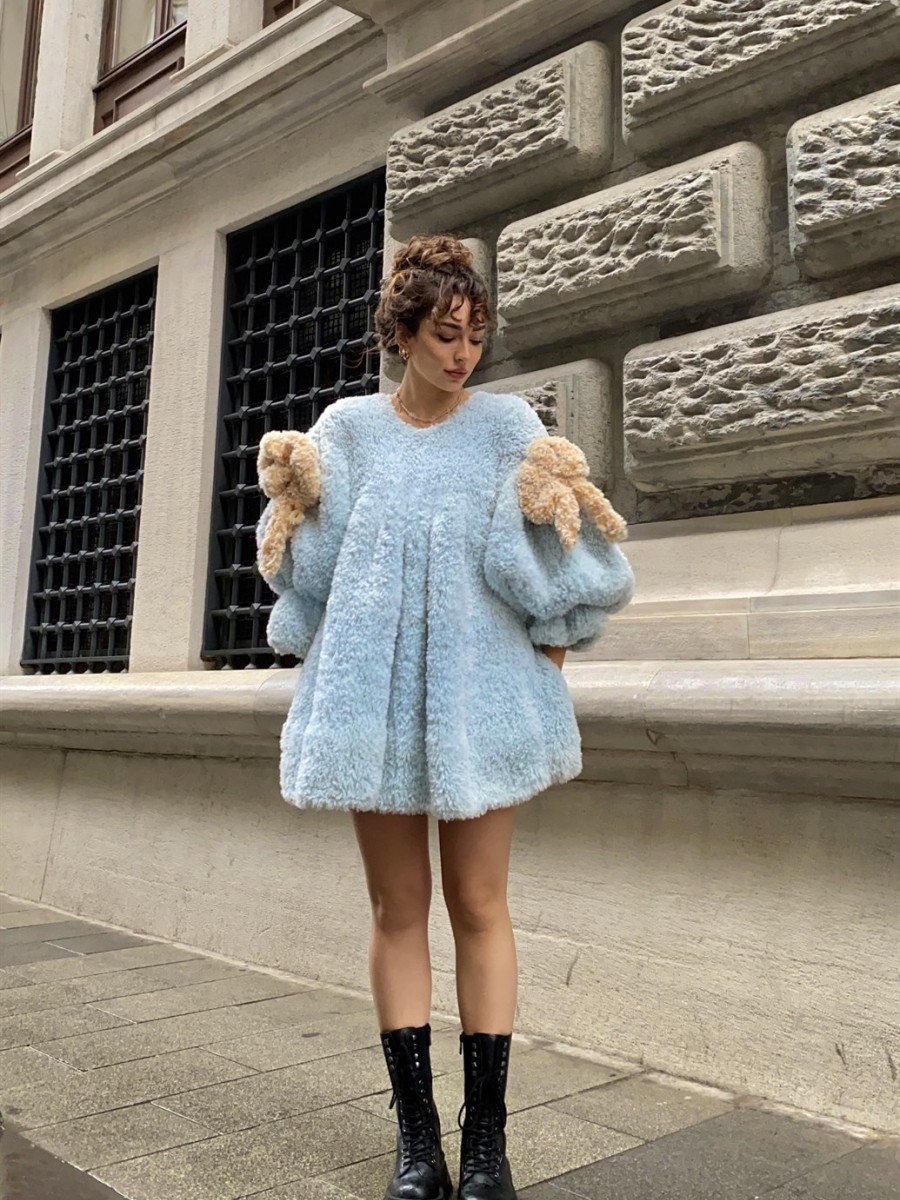 Doll | Fiyonklu Peluş Elbise