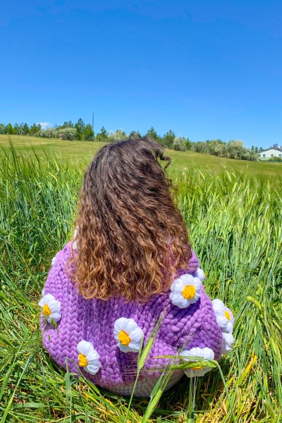 Daisy - Lila Örgü Ceket