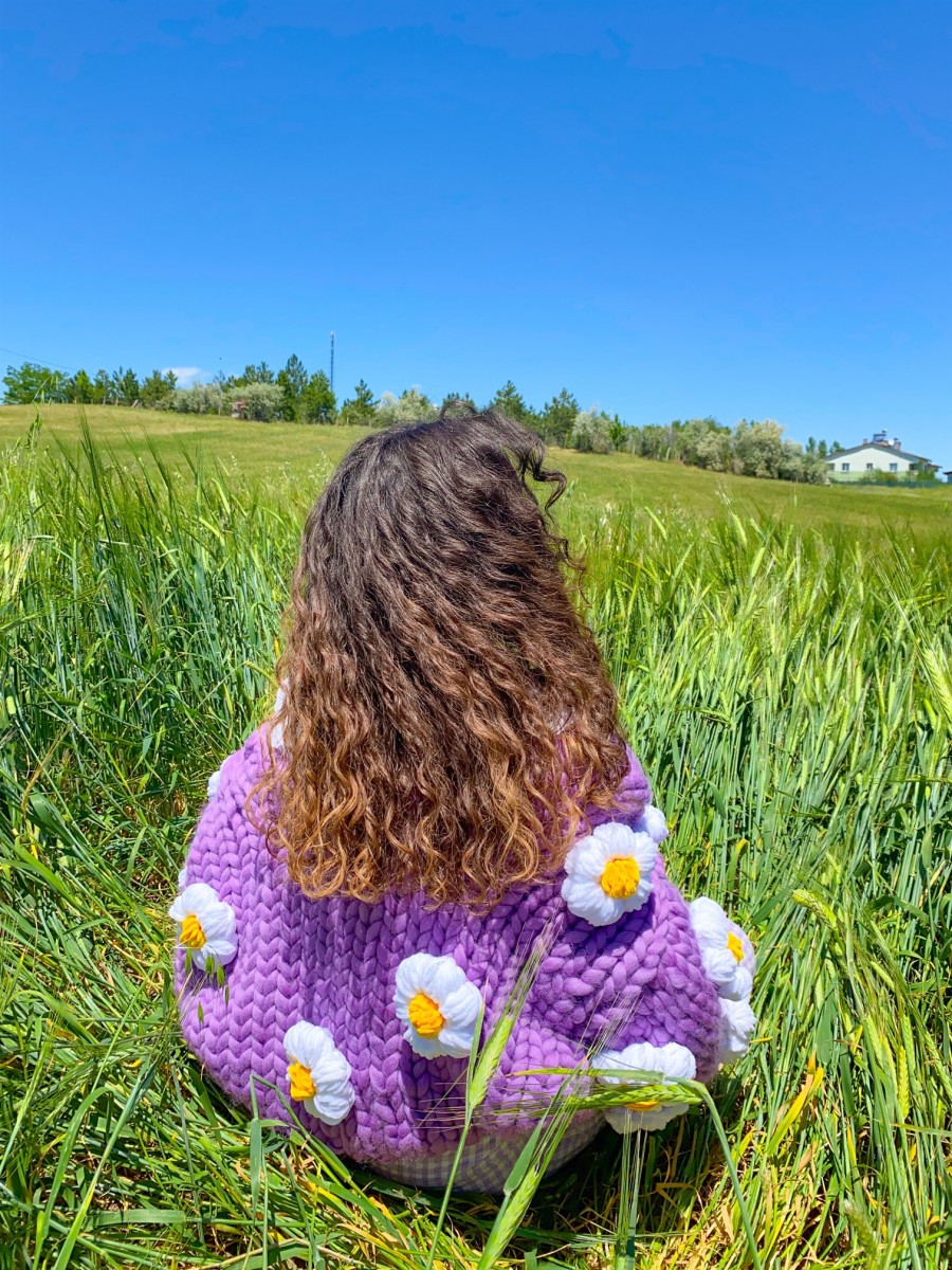 Daisy - Lila Örgü Ceket