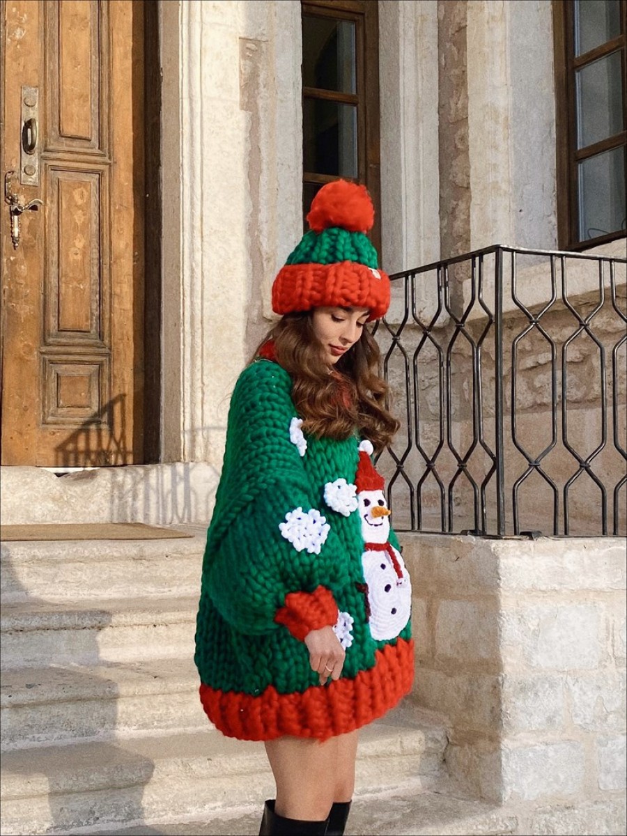 Snowman El Örgüsü Kazak + Bere Takımı
