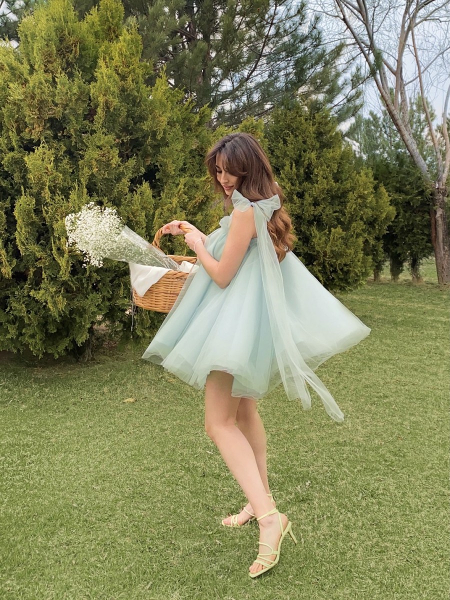 Fairy Kabarık Elbise | Açık Yeşil