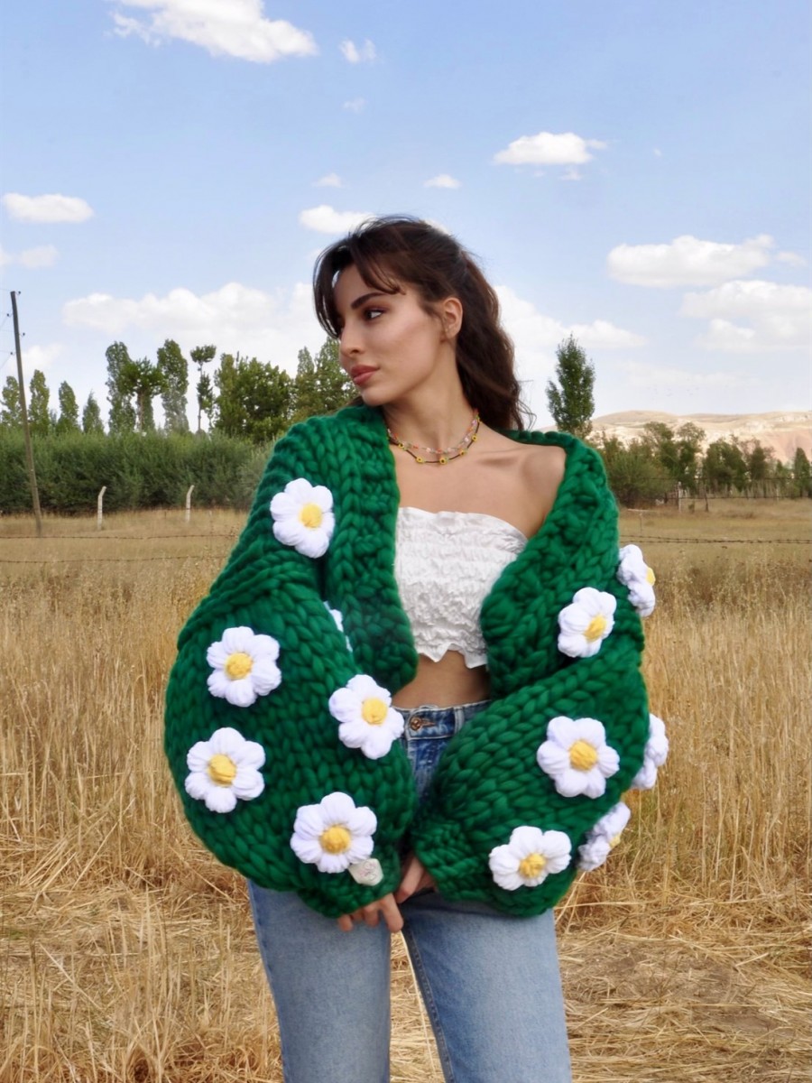 Daisy - Yeşil Örgü Ceket