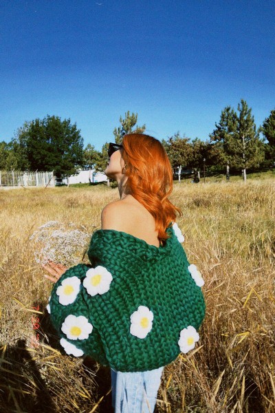 Daisy - Yeşil Örgü Ceket