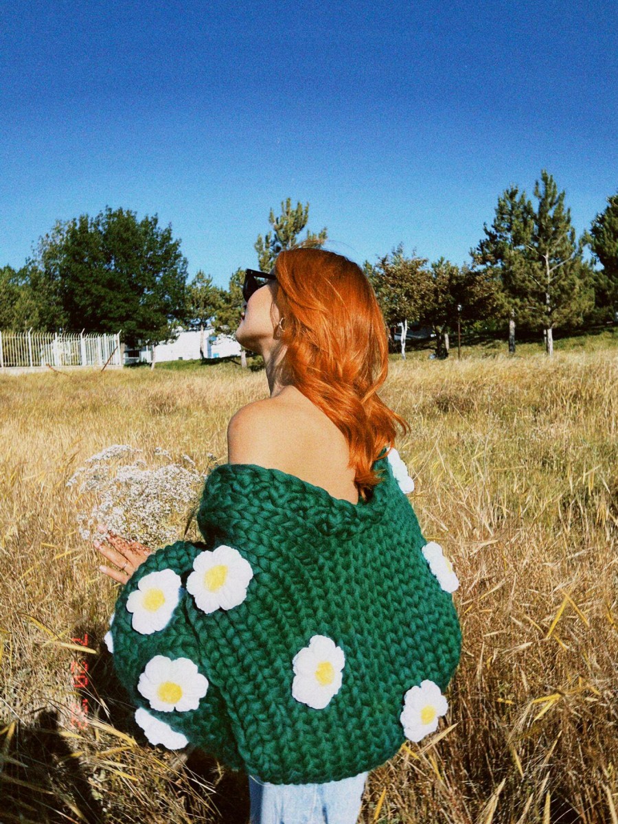 Daisy - Yeşil Örgü Ceket