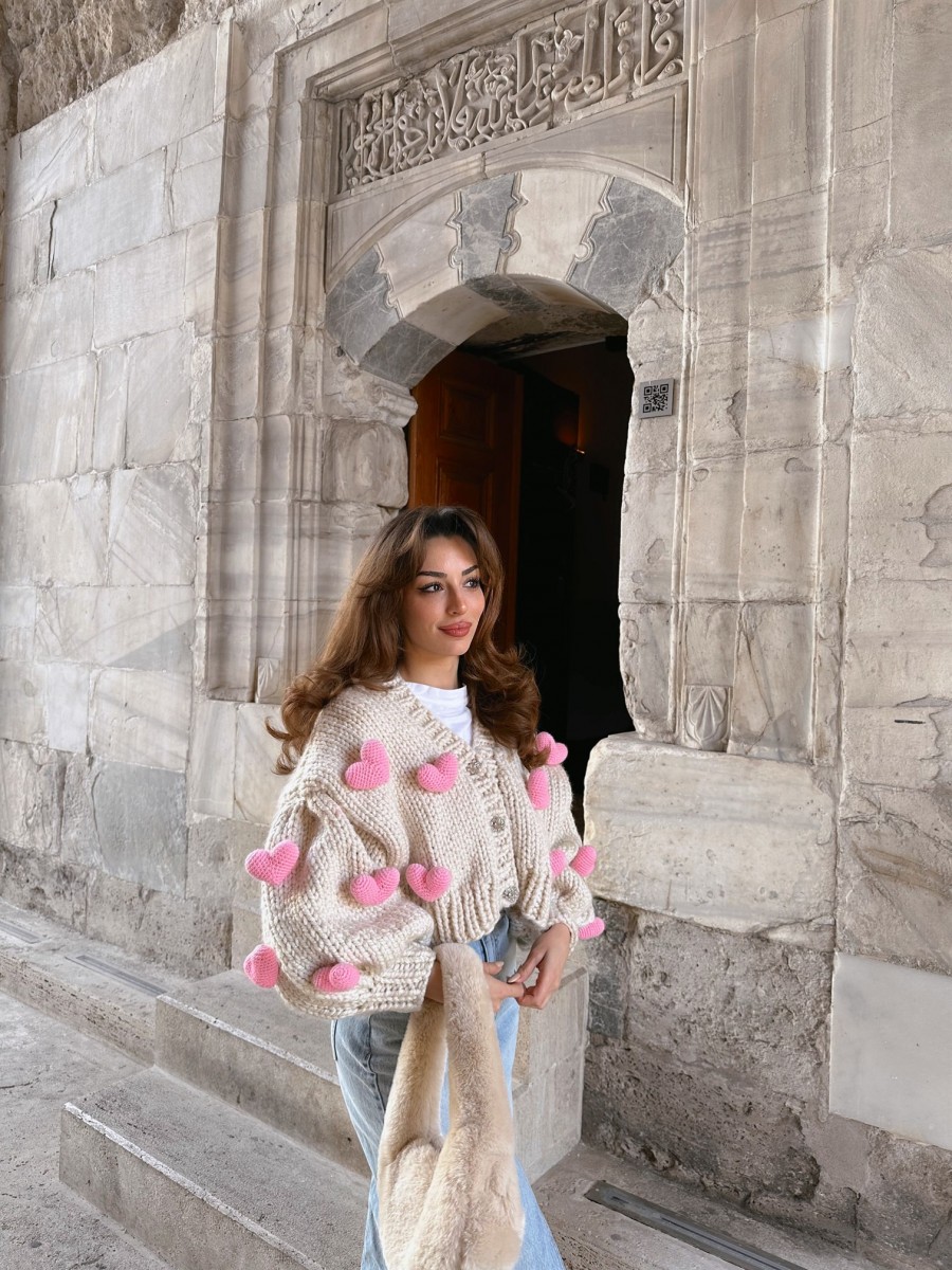 Pink Love Hand Knitted Cardigan